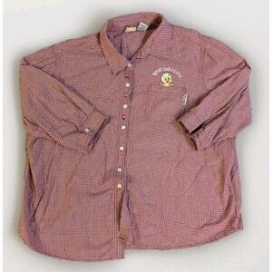 Vintage Tweety Bird Women’s Plus Size 26W/28W Button Down Shirt Plaid Red Looney